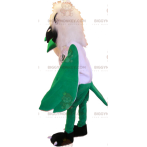 BIGGYMONKEY™ White Bird and Green Wings Mascot Costume -