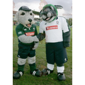 BIGGYMONKEY™s maskot av grå hunder i sportsklær - Hundemasker - BIGGYMONKEY_02151 - BiggyMonkey.com