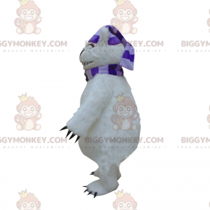 BIGGYMONKEY™ Costume da mascotte da orso bianco con sciarpa e