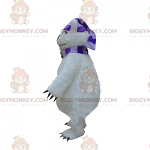 BIGGYMONKEY™ witte beer mascottekostuum met bijpassende sjaal