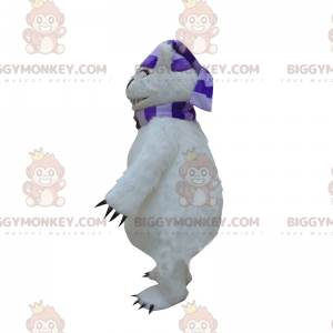 Costume de mascotte BIGGYMONKEY™ ours blanc avec écharpe et