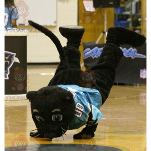Costume da mascotte Black Panther BIGGYMONKEY™ con camicia blu