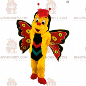 BIGGYMONKEY™ Gul och röd fjärilsmaskotdräkt - Butterfly maskot - BIGGYMONKEY_017534 - BiggyMonkey.com