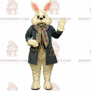 BIGGYMONKEY™-mascottekostuum Alice in Wonderland - wit konijn -