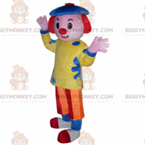 BIGGYMONKEY™ Maskotdräkt Cirkuskaraktär - Clown med basker -