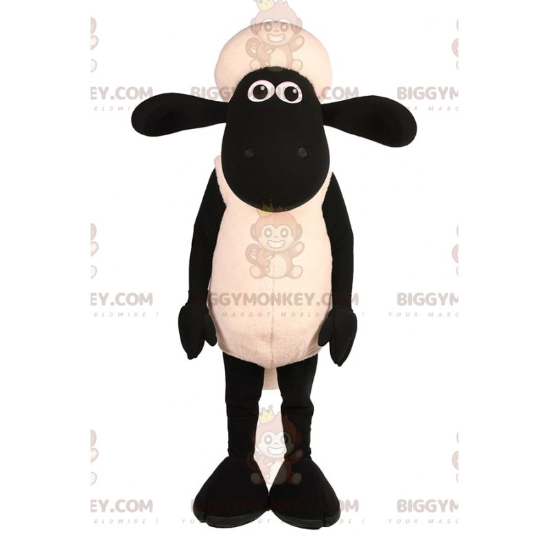Costume de mascotte BIGGYMONKEY™ personnage de Shaun le mouton Costume de mascotte BIGGYMONKEY™ personnage de Shaun le mouton