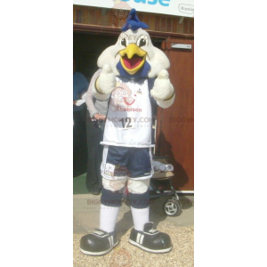 BIGGYMONKEY™ White Duck Bird Mascot Costume In Sportswear -
