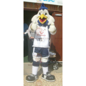 BIGGYMONKEY™ White Duck Bird Mascot Costume In Sportswear -