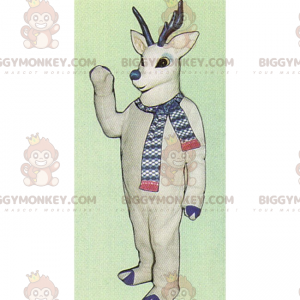 BIGGYMONKEY™ Winter Character Mascot Costume - White Reindeer -