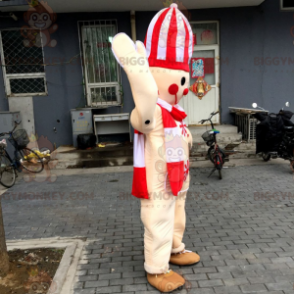 BIGGYMONKEY™ Holiday Character Mascot Costume - Candy Cane Man