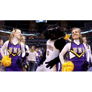 BIGGYMONKEY™ Mascot Costume Black and Purple Cat In Sportswear
