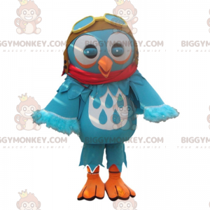 Στολή μασκότ BIGGYMONKEY Little Blue Owls με κράνος πιλότου - Μασκότ πουλιών - BIGGYMONKEY_017610 - BiggyMonkey.com