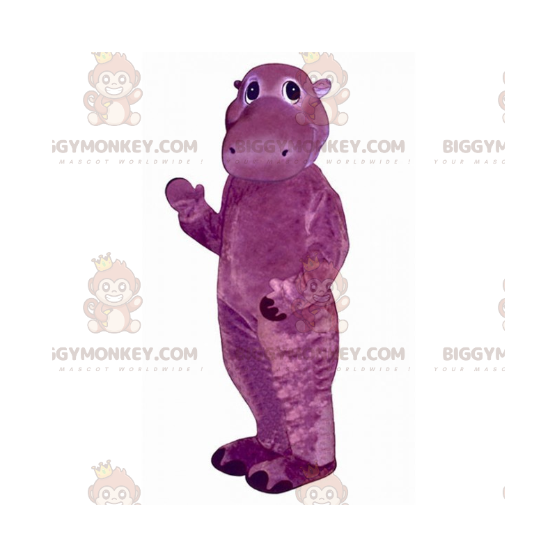 BIGGYMONKEY™ Costume da mascotte da ippopotamo viola -
