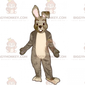 BIGGYMONKEY™ mascotte kostuum klein grijs en wit konijn -