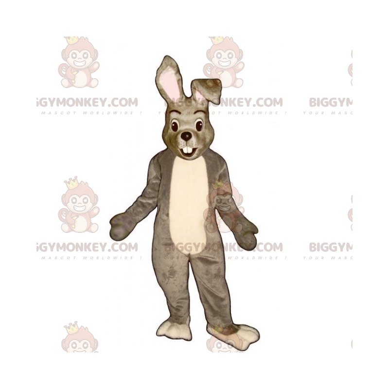 BIGGYMONKEY™ Kleines grau-weißes Kaninchen-Maskottchen-Kostüm -