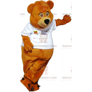 BIGGYMONKEY™ lille bjørnemaskotkostume med hvid t-shirt -