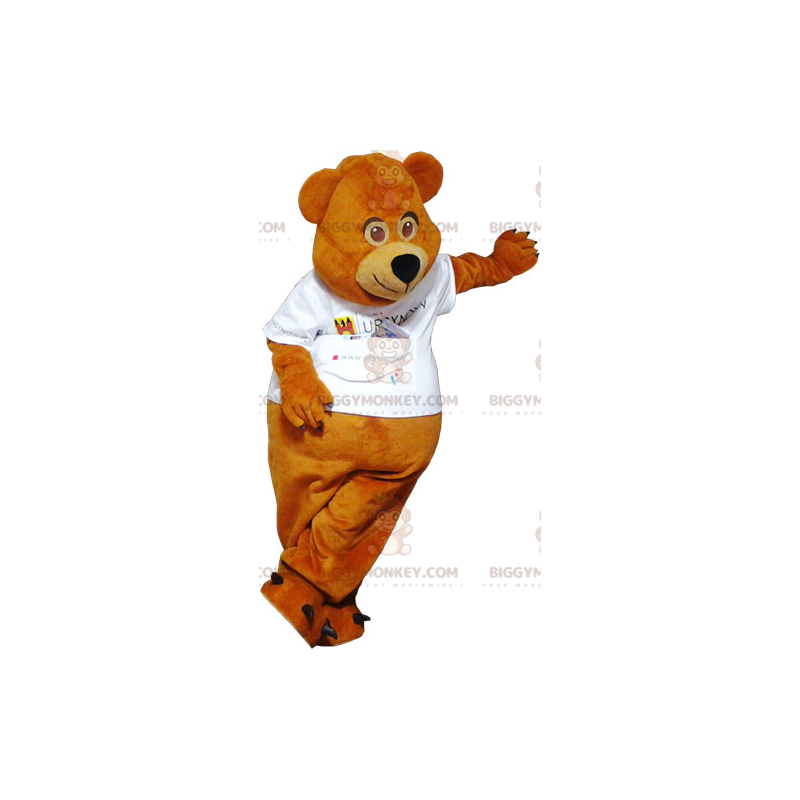 BIGGYMONKEY™ lille bjørnemaskotkostume med hvid t-shirt - BIGGYMONKEY™ lille bjørnemaskotkostume med hvid t-shirt -