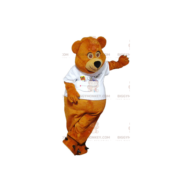 BIGGYMONKEY™ little bear mascot costume with white teeshirt -