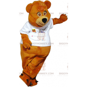 BIGGYMONKEY™ little bear mascot costume with white teeshirt -