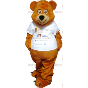 BIGGYMONKEY™ little bear mascot costume with white teeshirt -