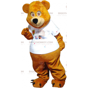 BIGGYMONKEY™ little bear mascot costume with white teeshirt -