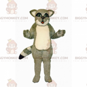 Traje de mascote de guaxinim cinza pequeno BIGGYMONKEY™ –