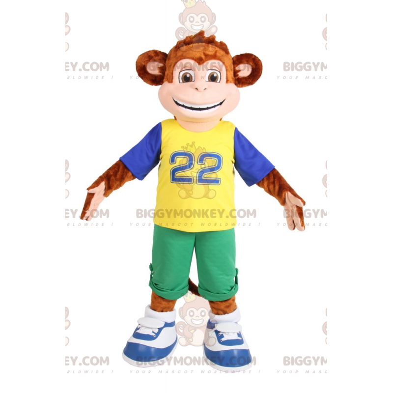Kostým BIGGYMONKEY™ Little Smiling Monkey Maskot v zelených
