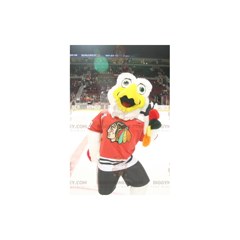 BIGGYMONKEY™ Disfraz de mascota buitre águila blanca en ropa deportiva - Mascota deportiva - BIGGYMONKEY_02167 - BiggyMonkey.com