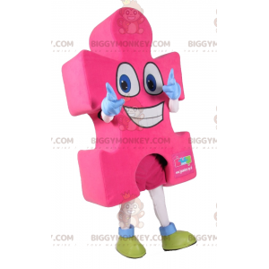 Costume de mascotte BIGGYMONKEY™ pièce de puzzle rose -