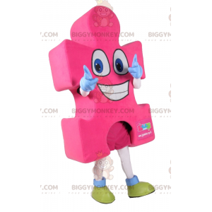 Κοστούμι μασκότ BIGGYMONKEY™ Pink Puzzle Piece - Μη ταξινομημένες μασκότ - BIGGYMONKEY_017625 - BiggyMonkey.com