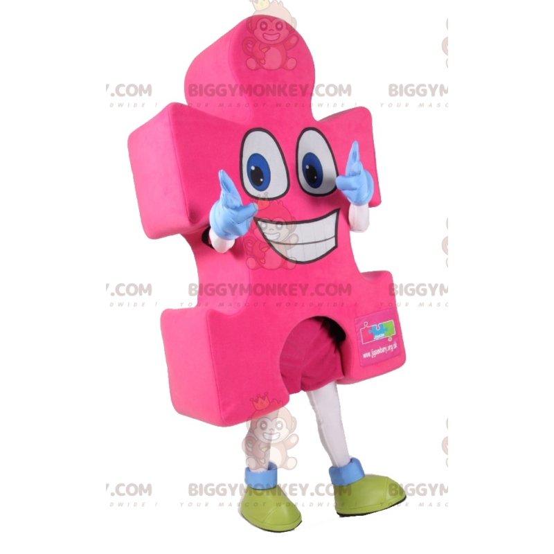 Κοστούμι μασκότ BIGGYMONKEY™ Pink Puzzle Piece - Μη ταξινομημένες μασκότ - BIGGYMONKEY_017625 - BiggyMonkey.com