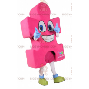 Κοστούμι μασκότ BIGGYMONKEY™ Pink Puzzle Piece - Μη ταξινομημένες μασκότ - BIGGYMONKEY_017625 - BiggyMonkey.com