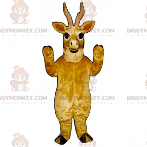 BIGGYMONKEY™ Lächelndes braunes Rentier-Maskottchen-Kostüm -