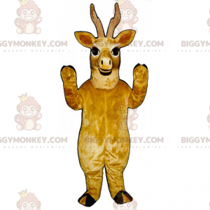 BIGGYMONKEY™ smilende brunt rensdyrmaskotkostume -