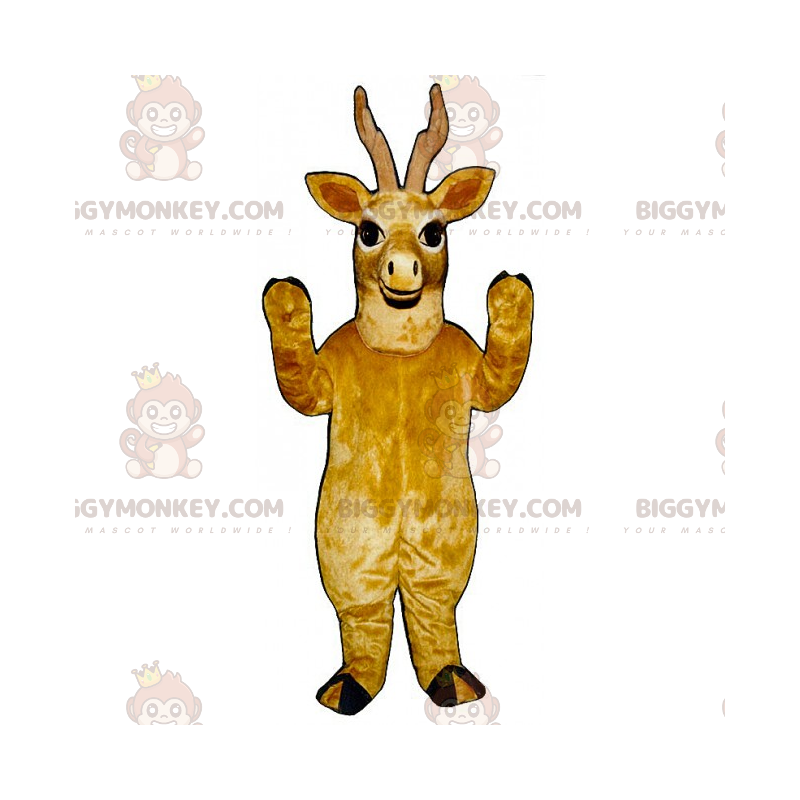 BIGGYMONKEY™ Costume da mascotte renna marrone sorridente -