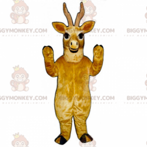 BIGGYMONKEY™ Costume da mascotte renna marrone sorridente -
