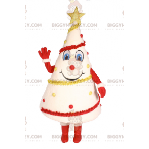 Traje de mascote de árvore de Natal branco BIGGYMONKEY™ –