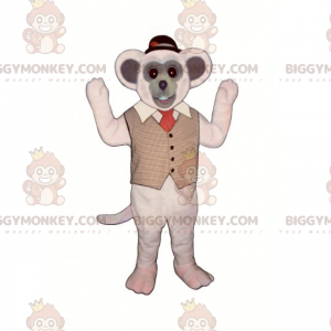 Costume de mascotte BIGGYMONKEY™ souris avec veston et chapeau