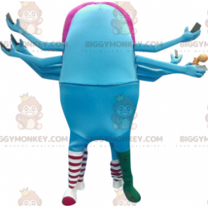 Alien Blue and Pink Mouth BIGGYMONKEY™ Mascot Costume -