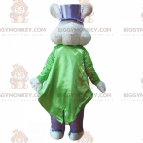 BIGGYMONKEY™ mouse mascot costume in green and purple magician