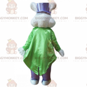 Disfraz de mascota de ratón BIGGYMONKEY™ con traje de mago verde y morado - Mascota del ratón - BiggyMonkey.com