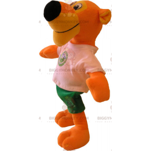 Orange Tiger BIGGYMONKEY™ maskotdräkt med t-shirt och shorts -
