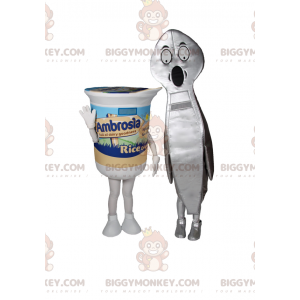 BIGGYMONKEY™s yoghurtmaskot med sked - BiggyMonkey maskot