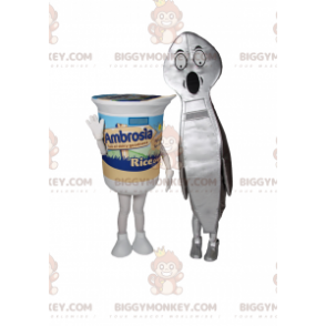 BIGGYMONKEY™s yoghurtmaskot med sked - BiggyMonkey maskot