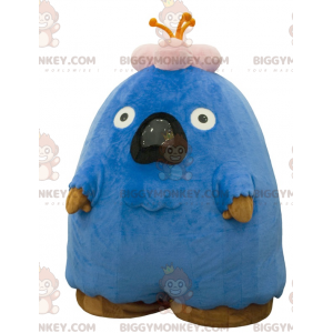 BIGGYMONKEY™ Maskottchen-Kostüm Big Blue und Pink Monster Flank