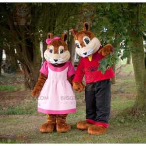 2 BIGGYMONKEY™s mascot girl and boy squirrels - Biggymonkey.com