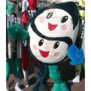 Black and White BIGGYMONKEY™ Mascot Costume with 2 Cute and Cheerful Faces - Unclassified mascots - BiggyMonkey.com