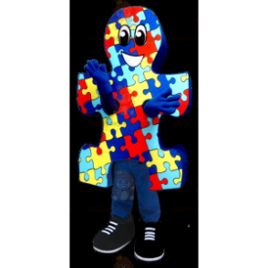 Blaues gelbes und rotes Puzzleteil BIGGYMONKEY™ Maskottchenkostüm - Nicht klassifizierte Maskottchen - BiggyMonkey.com