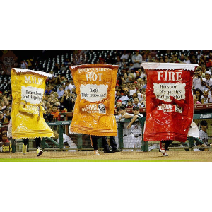 3 mascot BIGGYMONKEY™s yellow red and orange sauce packets –