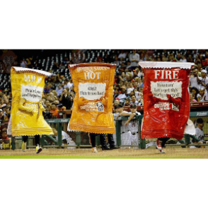 3 mascot BIGGYMONKEY™s yellow red and orange sauce packets -